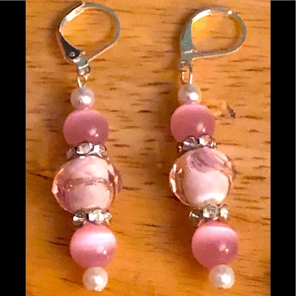 In The Pink Cut Glass Earring - Picture 2 of 3